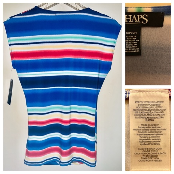 🔴 4/$20 Ralph Lauren Chaps Multicolored Wrap Top - Picture 2 of 5